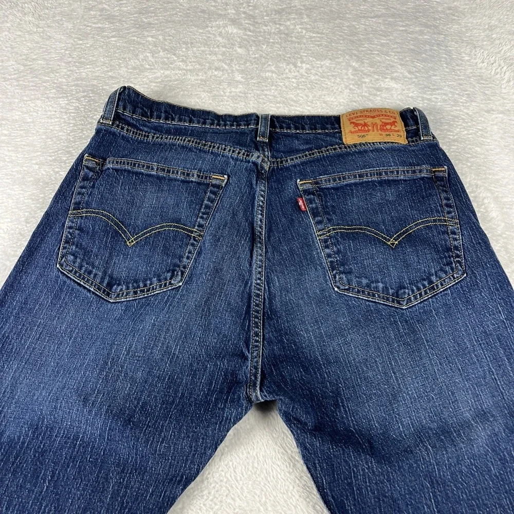 Levi's 505 Men's Jeans Size 36x29, Regular Fit, Straight Denim Blue